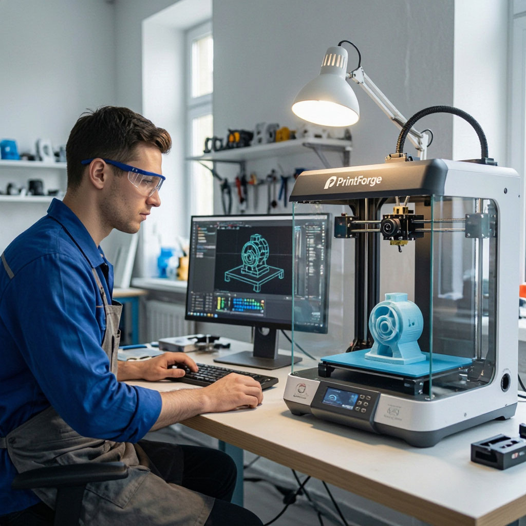 CAD designer working on a model