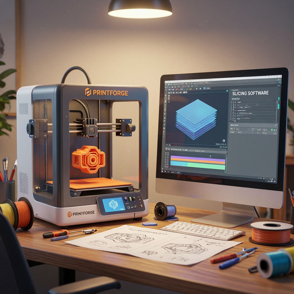 CAD workstation with slicing software