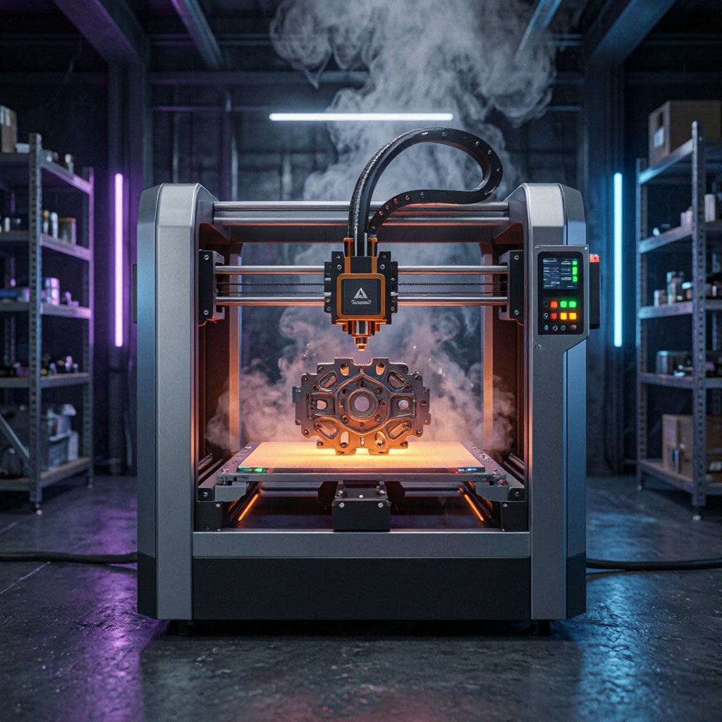 Industrial 3D printer producing a custom part